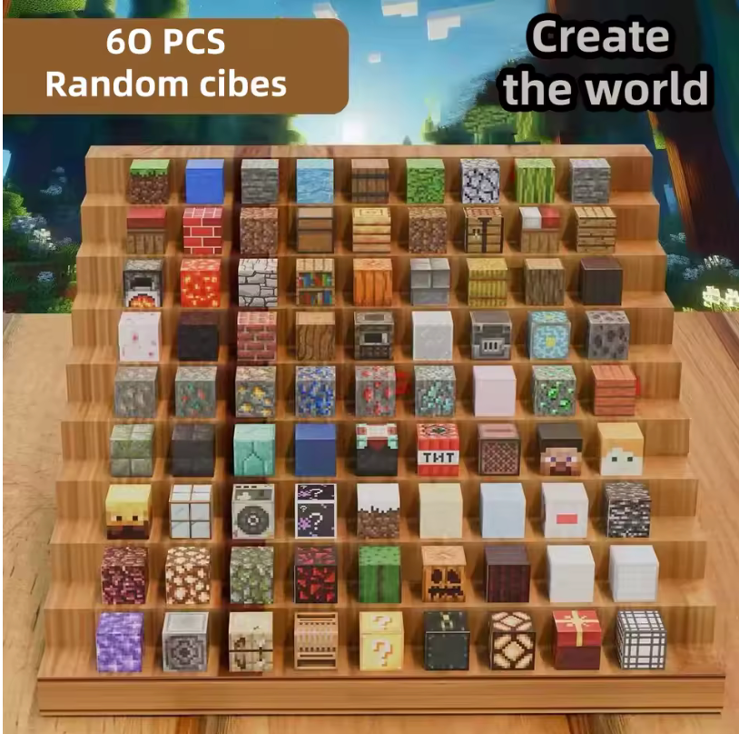 Magnetic 60PCS Building Blocks Montessori STEM Educational Sensory Toys for Mine World Kids Boys Girls 6